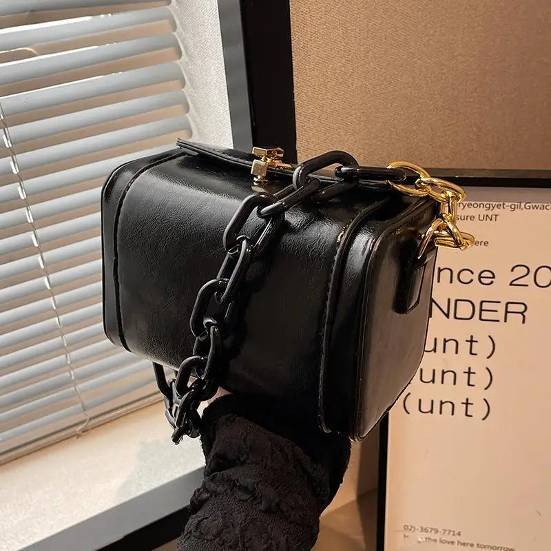 Retro Box Bag High Pu Leather Crossbody Bag Women's Handbags