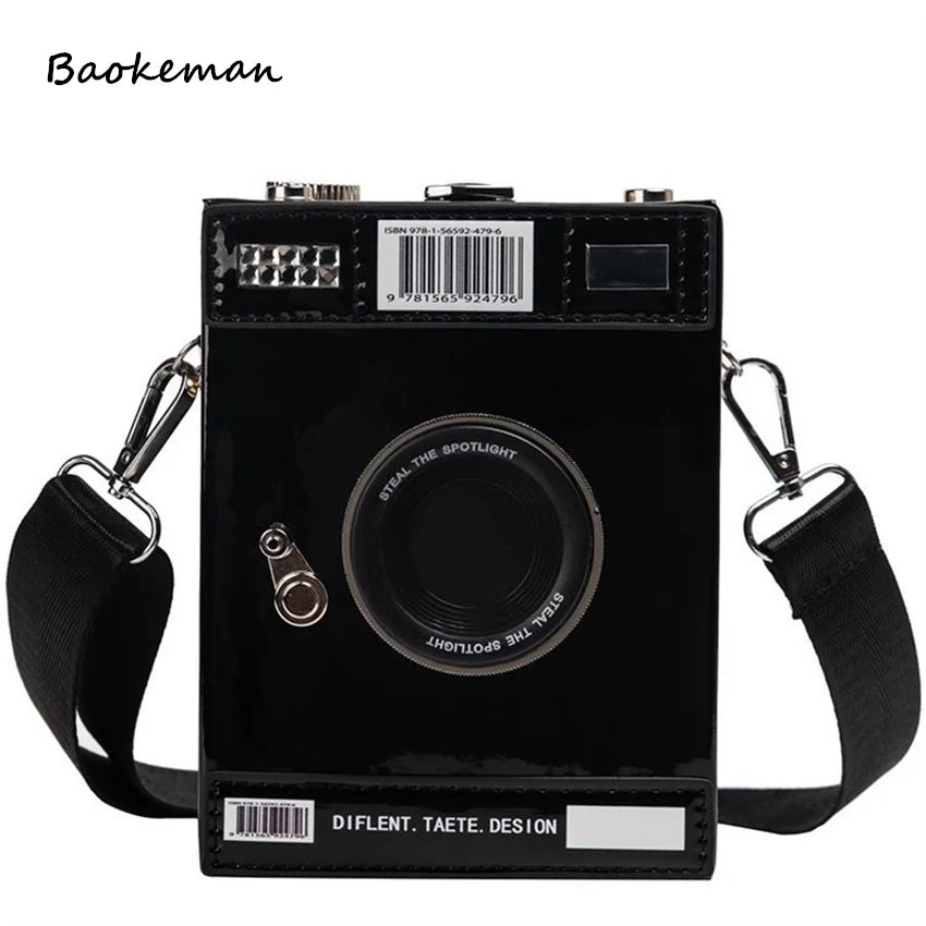 Retro Camera Shape Tote Handbag Shoulder Bag Women Casual Solid Shopping