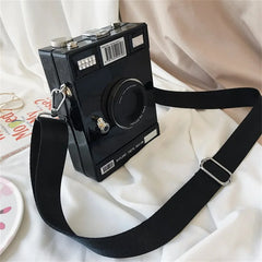 Retro Camera Shape Tote Handbag Shoulder Bag Women Casual Solid Shopping