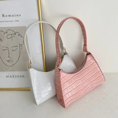 Retro Casual Shoulder Bag Women Totes Solid Chain Handle