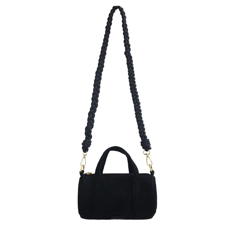 Corduroy Crossbody Bag Womens Retro Handbag Clutch Phone Wallet Shoulder Bag