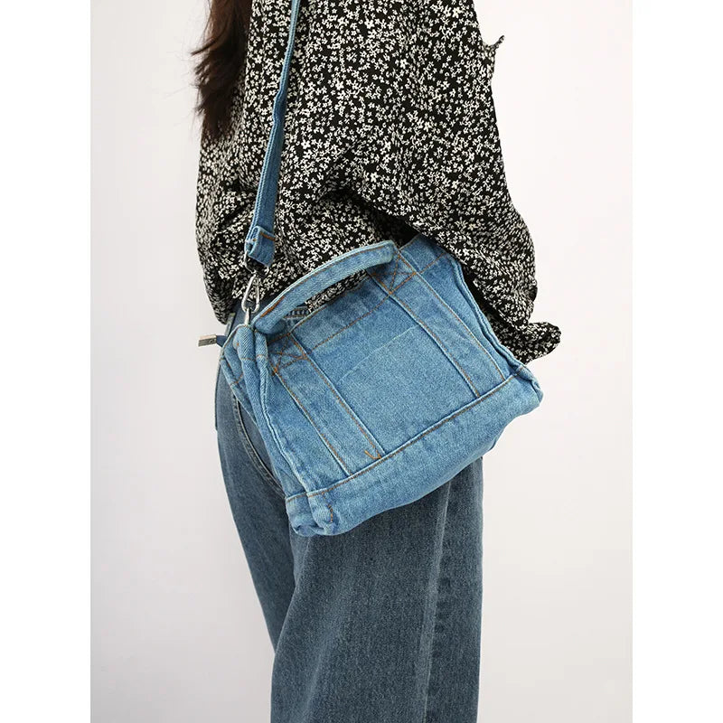 Retro Denim Messenger Shoulder Bag Handbag