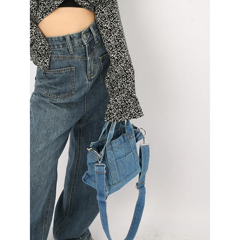 Retro Denim Messenger Shoulder Bag Handbag