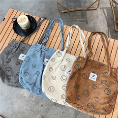 Retro Corduroy Shoulder Bag for Women