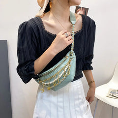 Retro Diamond Check Belt Bag Female Chain Waist Bag Lady Chest Bags Fanny Pack