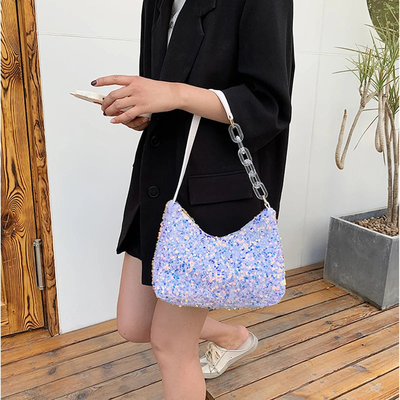 Retro Embroidery Shoulder Bag Nylon Handbag Female Small Subaxillary Bags