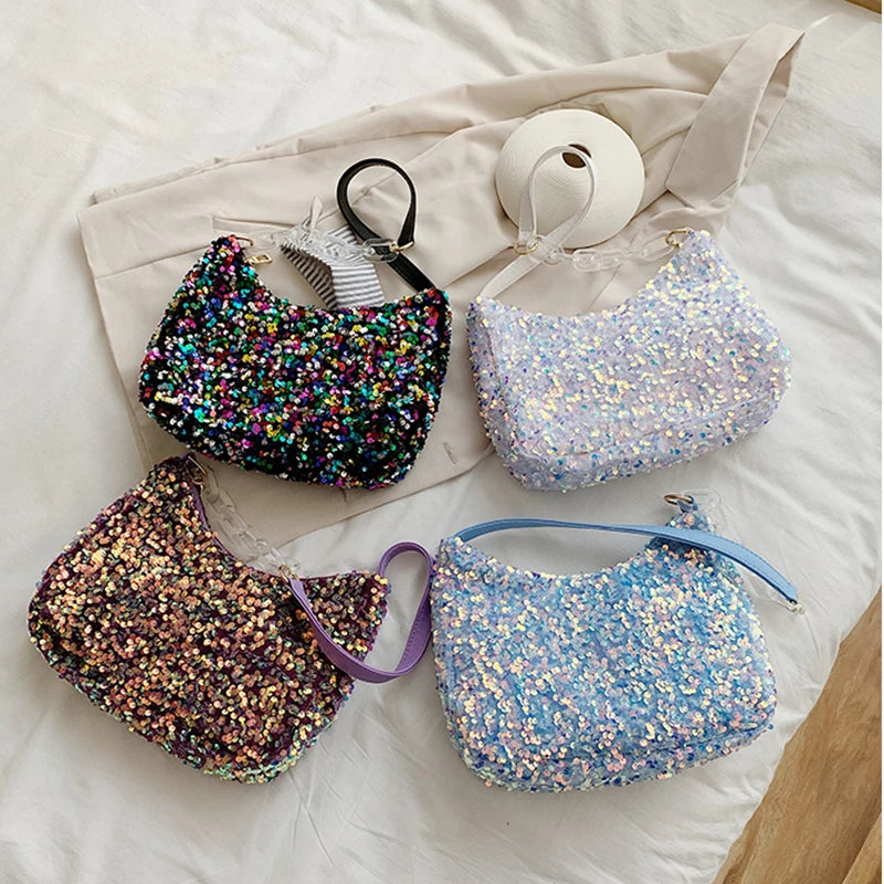 Retro Embroidery Shoulder Bag Nylon Handbag Female Small Subaxillary Bags