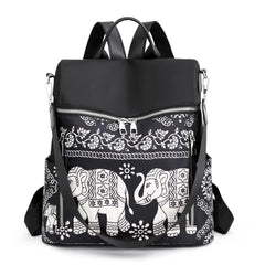 Retro Ethnic Backpack Women Girl Oxford Cloth School Casual Travel Rucksack