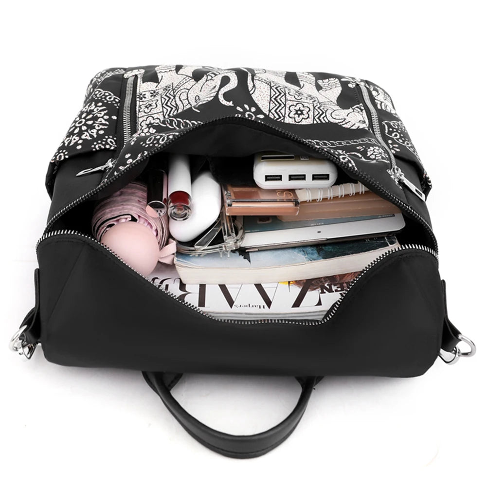 Retro Ethnic Backpack for Women Large Capacity