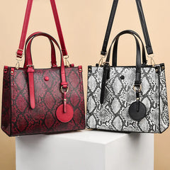 Snakeskin Pattern Handbag Leather Women Shoulder Bag