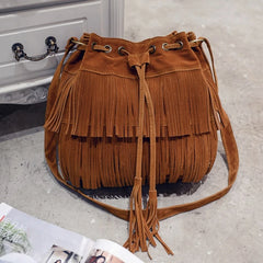 Vintage Fringe Women Messenger Bag Tote Handbag Tassel Shoulder
