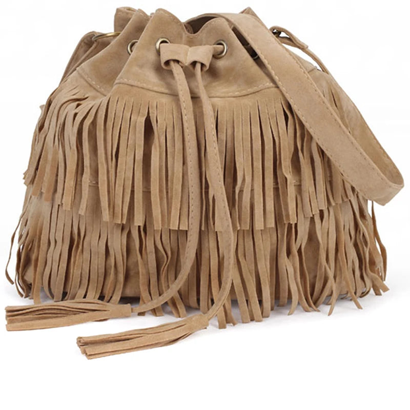 Vintage Fringe Women Messenger Bag Tote Handbag Tassel Shoulder