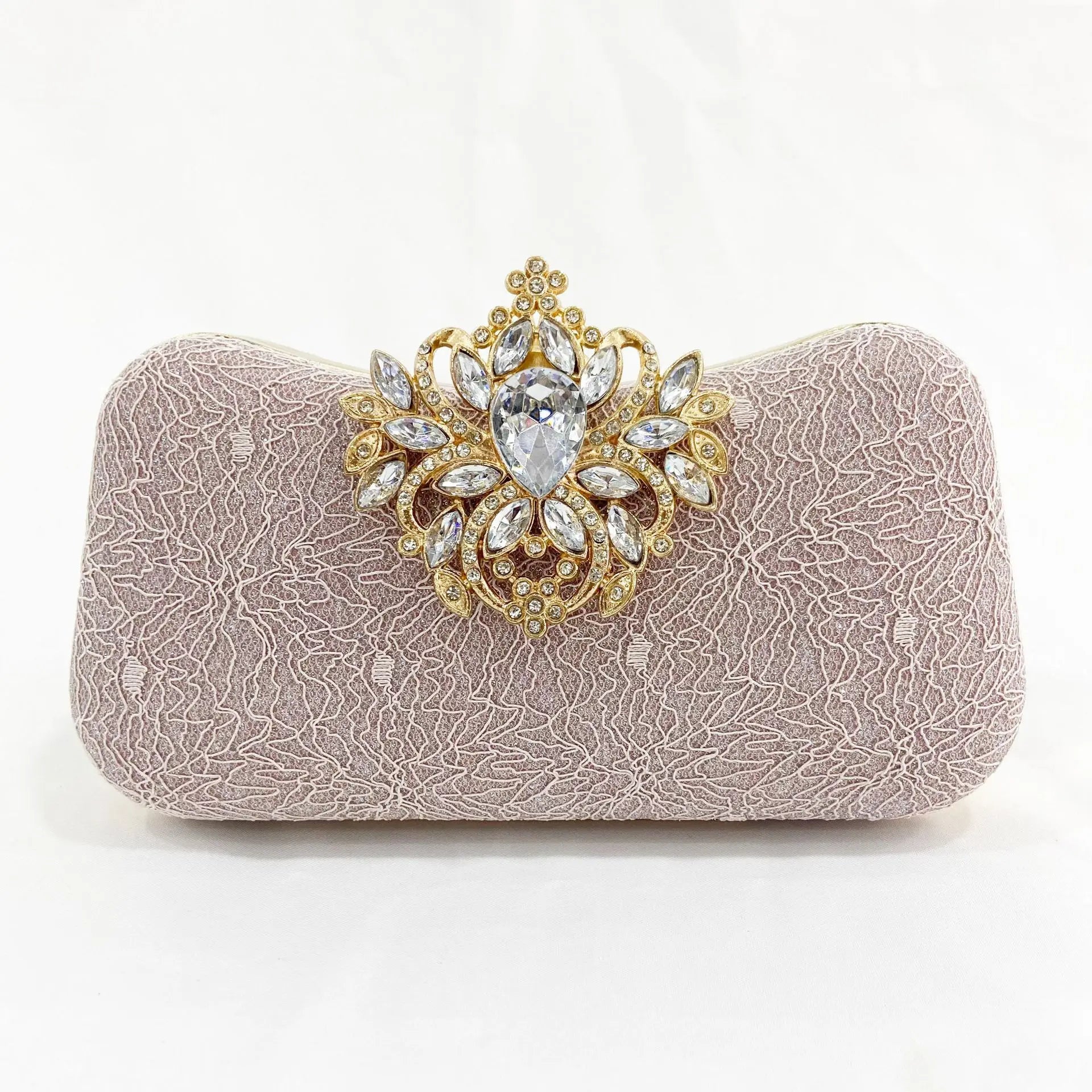 Retro Fine Silver Pink Clutch Ladies Dress Evening Bags