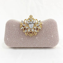 Retro Fine Silver Pink Clutch Ladies Dress Evening Bags