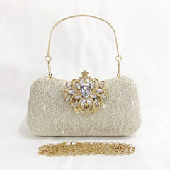 Retro Fine Silver Pink Clutch Ladies Dress Evening Bags