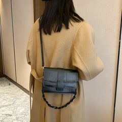 Retro Ladies PU Small Square Shoulder Bag Solid Casual Messenger Bags