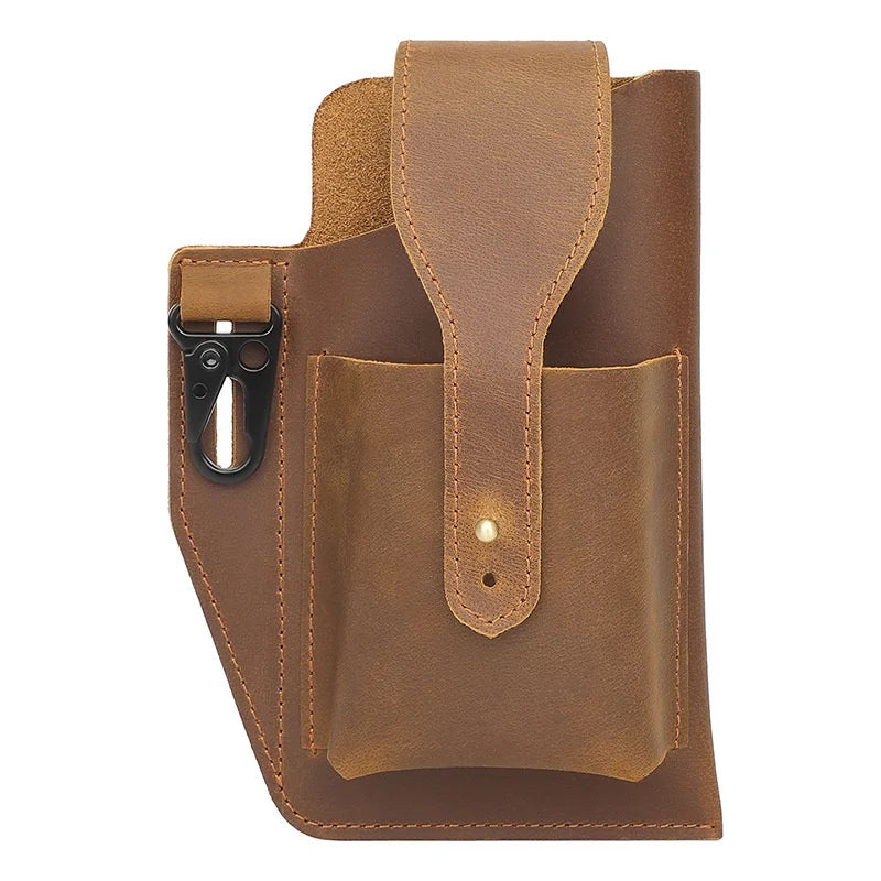 Men's Leather Waist Pack Belt Bag Phone Bag