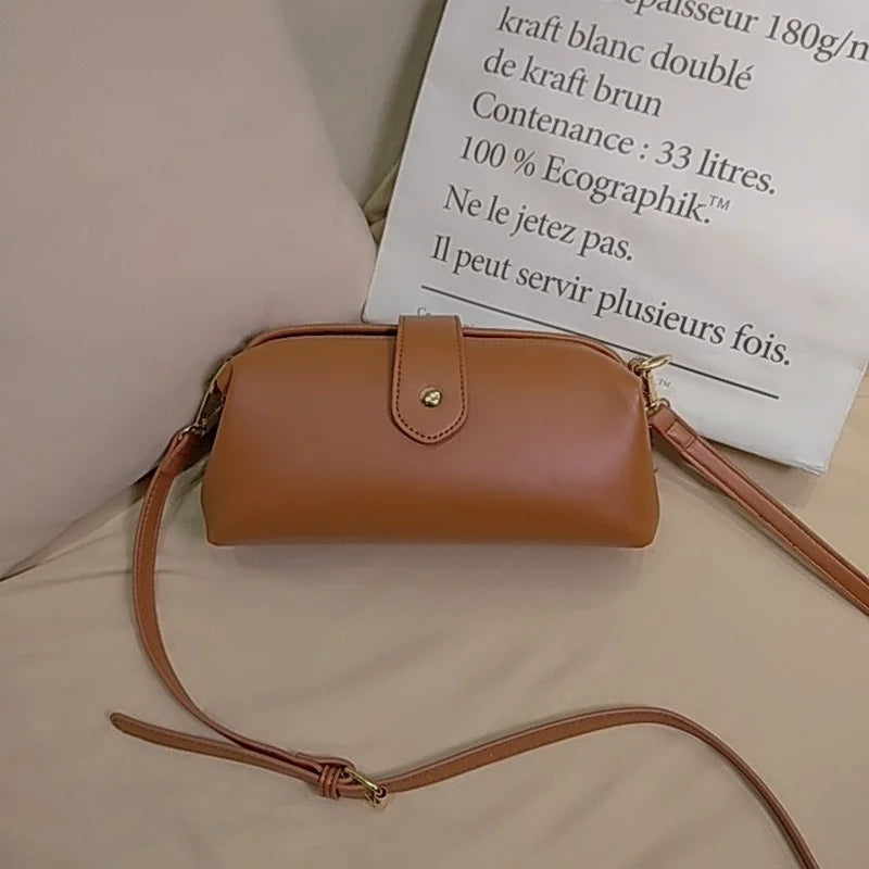 Retro Mini Crossbody Bag Multi-pocket Leather Handbag