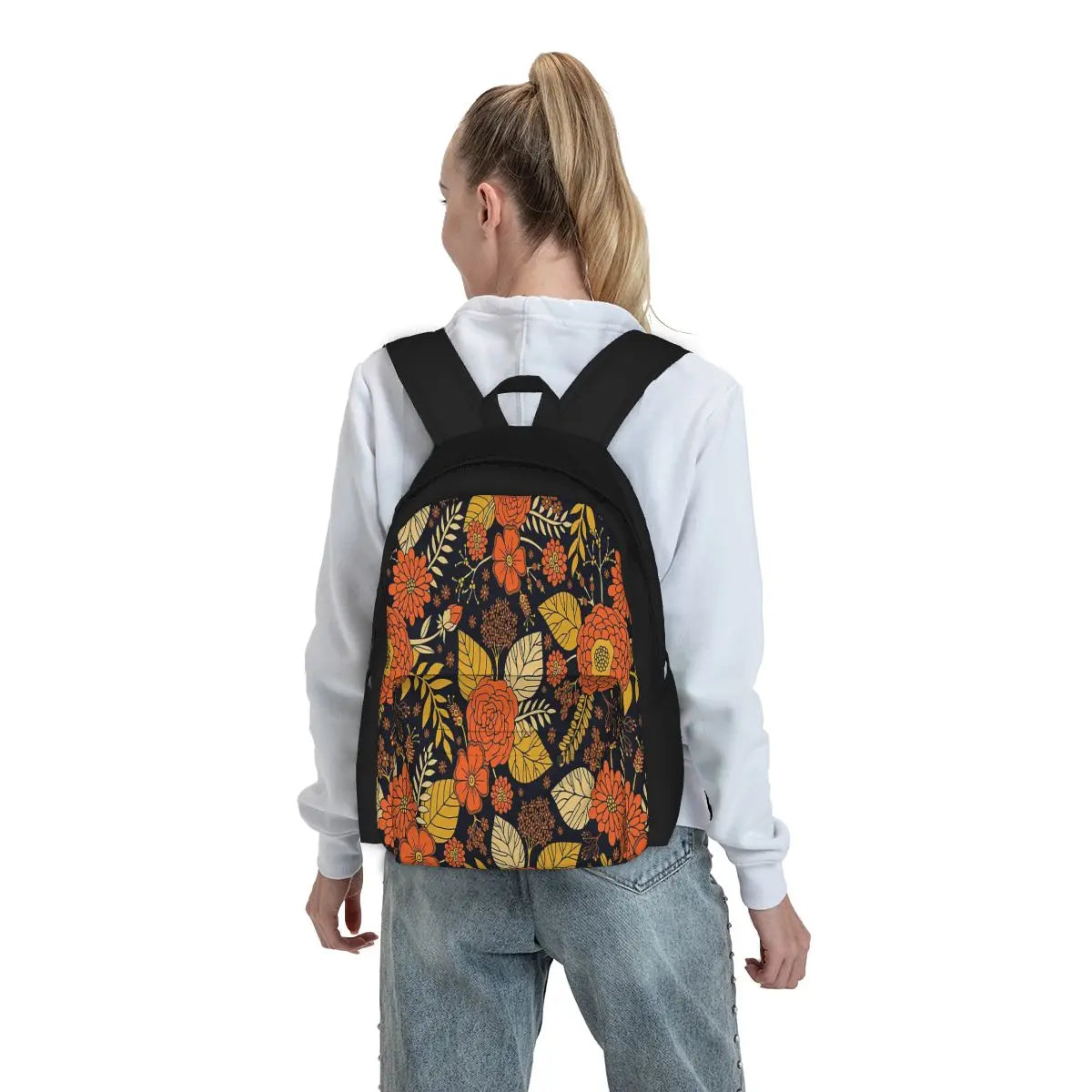 Retro Orange Yellow Brown Backpacks for Men and Women