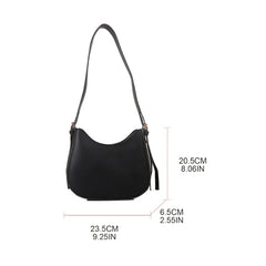 Retro PU Leather Shoulder Bag Women Casual Solid Underarm Bag