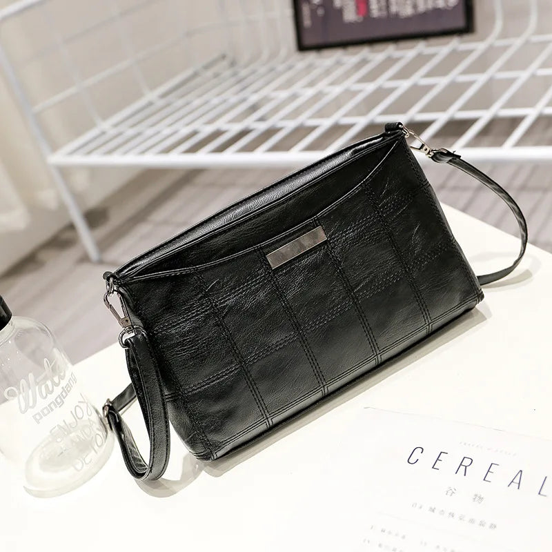Plaid Shoulder Bag for Women PU Square Ladies Bag Brands Lady Handbag