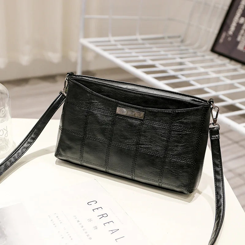 Plaid Shoulder Bag for Women PU Square Ladies Bag Brands Lady Handbag