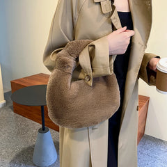 Retro Plush Bag Autumn Winter Women's Handbag Tote