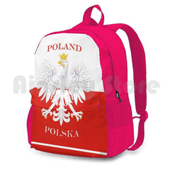 Vintage Polish Polska Flag Outdoor Hiking Backpack