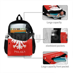 Vintage Polish Polska Flag Outdoor Hiking Backpack