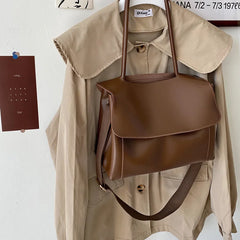 Retro Pu Laptop Capacity Women Business Briefcase Messenger Bag