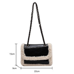 Retro Faux Suede Handbag Shoulder Bag Vintage Street Satchel
