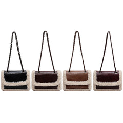 Retro Faux Suede Handbag Shoulder Bag Vintage Street Satchel