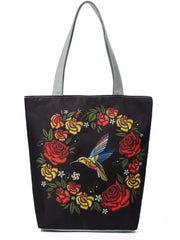 Retro Rose Garland Bird Handbag Shoulder Bag Tote