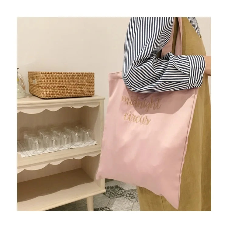 Retro Satin Women Shoulder Bags Embroidery Casual Flap Tote Handbags