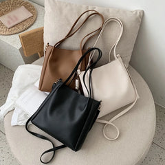 Retro Shoulder Bag PU Leather Crossbody Bags Tote Handbag for Women Girls