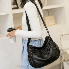 Retro Shoulder Bag for Women Soft Pu Leather Messenger Bag Multifunction Crossbo