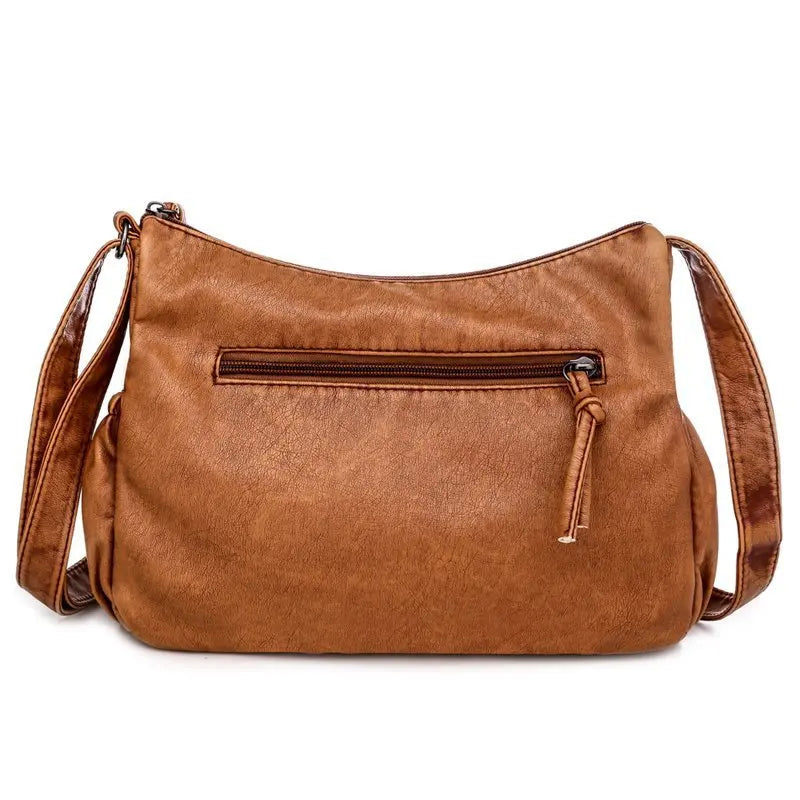 Retro Shoulder Bag for Women Soft Pu Leather Messenger Bag Multifunction Crossbo