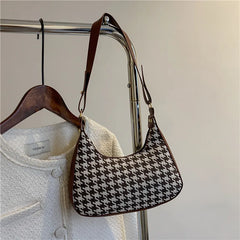 Leopard Print Canvas Shoulder Bag Retro Mini Underarm Bags