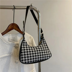 Leopard Print Canvas Shoulder Bag Retro Mini Underarm Bags