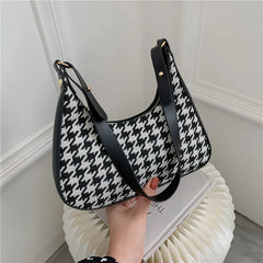 Leopard Print Canvas Shoulder Bag Retro Mini Underarm Bags