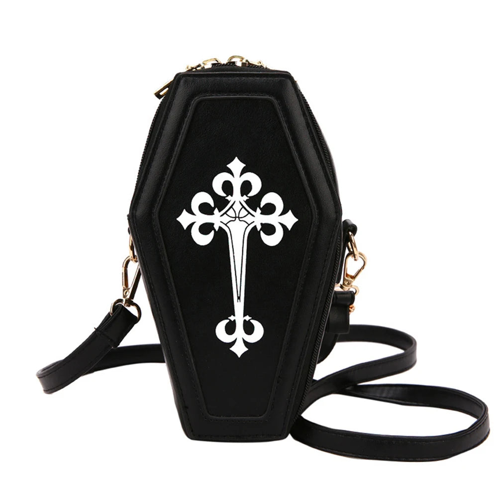 Coffin Shape Crossbody Handbag for Halloween Theme Party