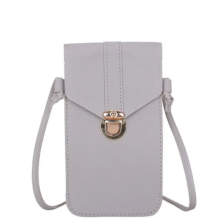 Retro Mobile Phone Bag Women PU Transparent Touch Screen Messenger Bags