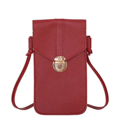 Retro Mobile Phone Bag Women PU Transparent Touch Screen Messenger Bags