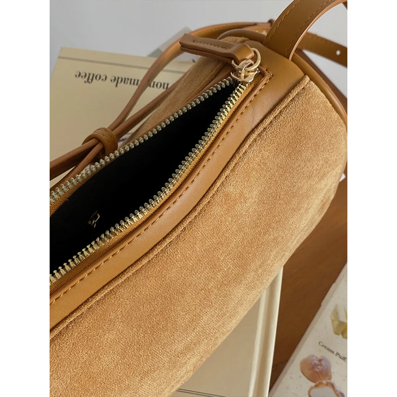 Retro Women Shoulder Bag Faux Suede Crossbody Handbag