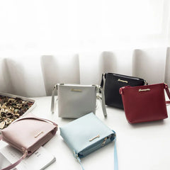 Retro Women Handbags Casual Pink Square Bag Girls One Shoulder Bags