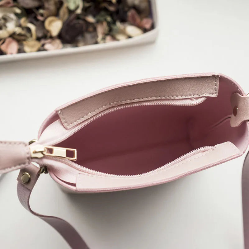 Retro Women Handbags Casual Pink Square Bag Girls One Shoulder Bags