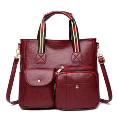 Vintage Leather Handbags for Women Large Tote Shoulder Bags Female Sac