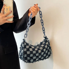 Retro Solid Canvas Shopper Bag Handbags Shoulder Underarm Bag