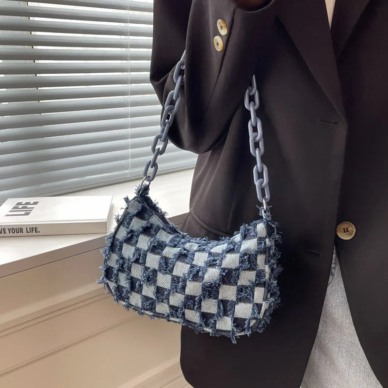 Retro Solid Canvas Shopper Bag Handbags Shoulder Underarm Bag