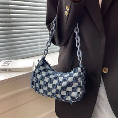 Retro Solid Canvas Shopper Bag Handbags Shoulder Underarm Bag